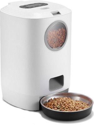 Automatic pet feeder with programmable feeding schedules