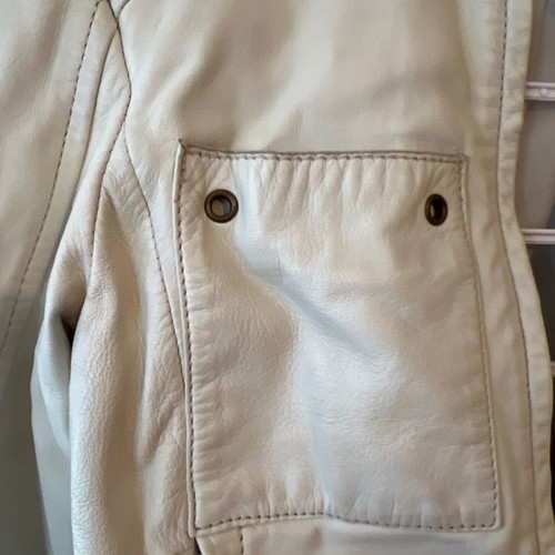 Zara women's leather jacket cream like new, size S