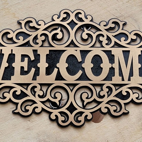 Wooden Welcome sign new with decorative design