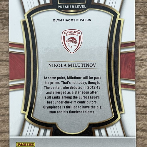 2025-26 Panini Select Euroleague Basketball Nikola Milutinov card like new