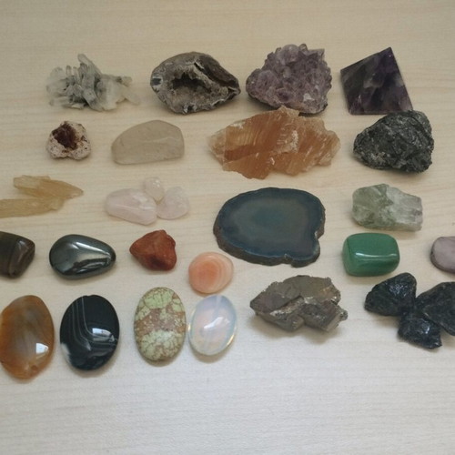 Collection of precious stones and rocks used
