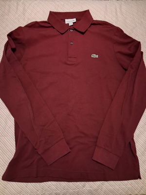 Lacoste F1337 ανδρική μακρυμάνικη μπλούζα polo σε μπορντό, XL