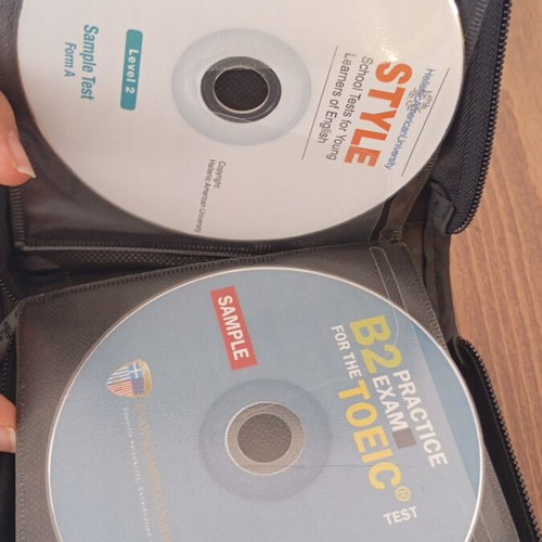Case with used CDs for English lessons and tests, over 15 included