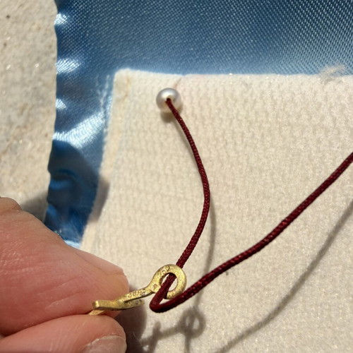 18K gold cross necklace, handmade