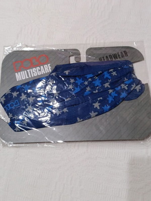 Multi scarf Polo new, blue, polyester multifunctional