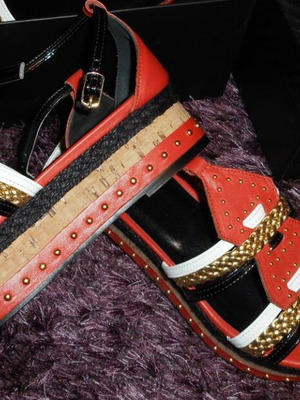 Just Cavalli sandals new, multicolor, genuine leather, platform, size 40