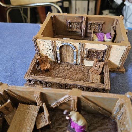 DND inn set, hand-painted and stylized