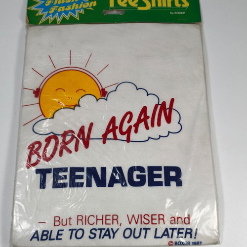 Boxer Born Again Teenager Vintage T-shirt 1987 XL sealed NOS