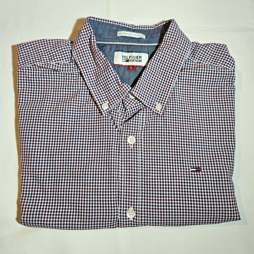 Hilfiger Denim men's checkered shirt size L like new