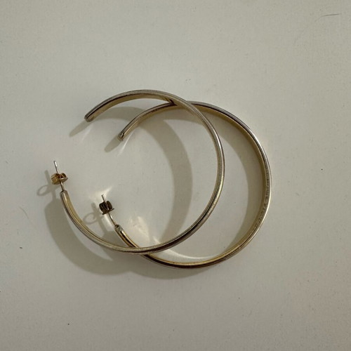 Vintage 90s hoop earrings used, gold and silver