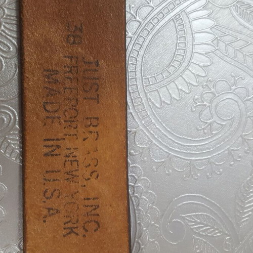 Just Brass INC Freeport New York vintage belt custom made, brown