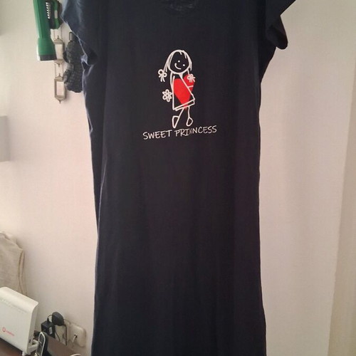 Long cotton dress blue black one size like new