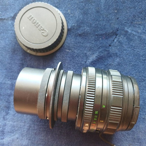 MC Helios 44M-6 58mm 1:2 M42 Soviet lens with Canon EOS adapter
