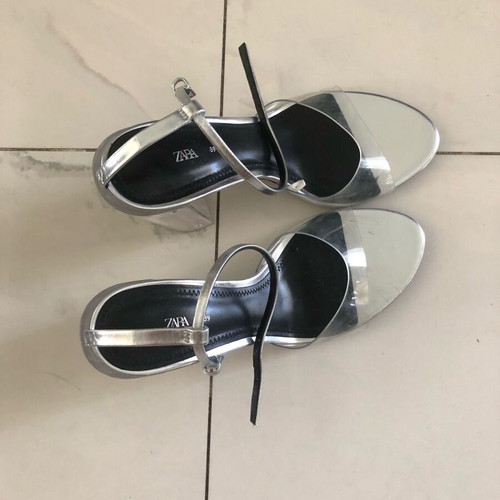 Zara sandals like new with transparent heels, size 39