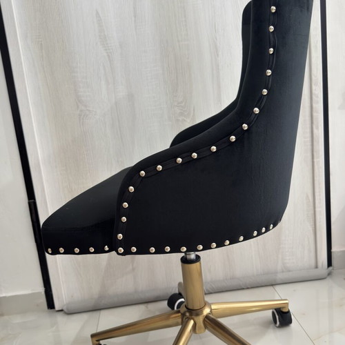 Office chair with wheels velvet fabric and crystals like new
