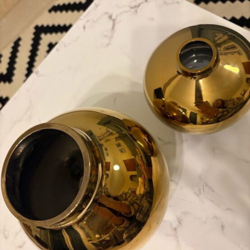 H&M Home glass vases set in golden tone new