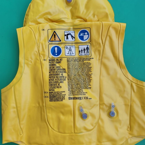 Children's swim learning vest used, yellow, 19-30 kg