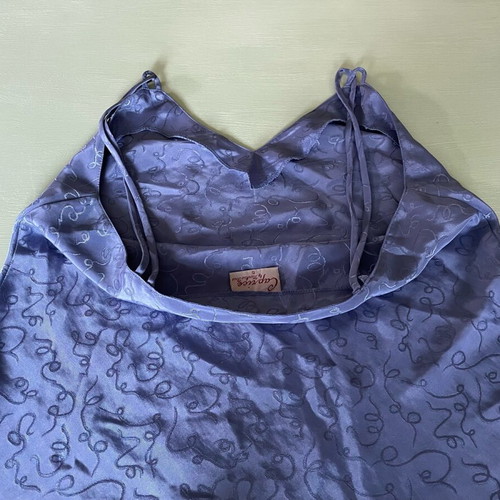 Baby doll Caprice top used, blue-purple satin size S