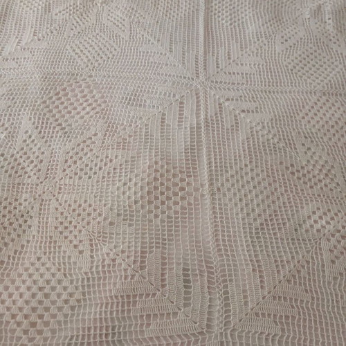 Handmade crochet square white 0.80x0.75 new