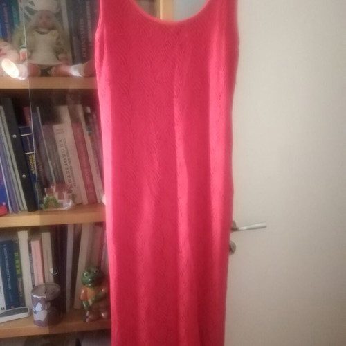Cotton dress, knitted red, lined