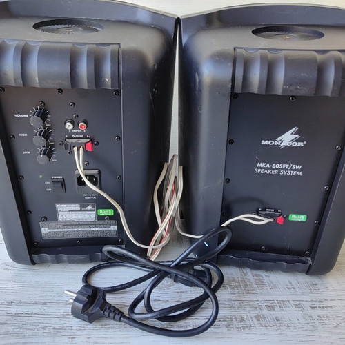 Monacor MKA-80SET/SW Active PA Speakers 2x30W