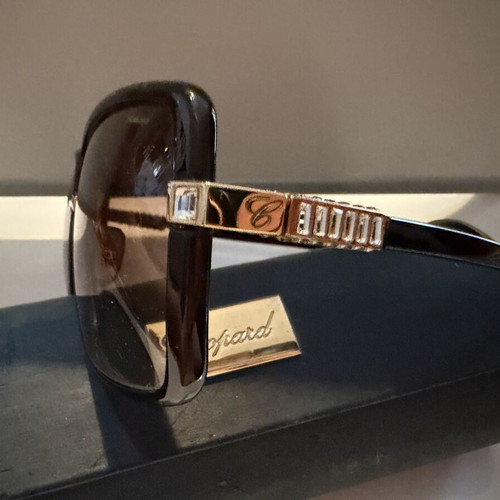 Chopard sunglasses with Swarovski crystals, like new, brown gradient lenses