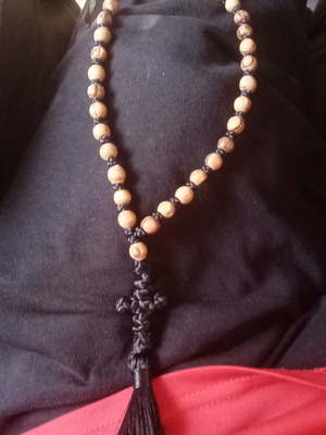 Komboskini with Olive Wood Beads and Black Thread, New, 33 Beads