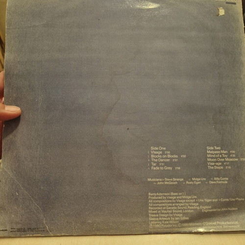 Visage Visage vinyl LP album 1980 used, synth-pop new wave