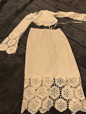 Cream skirt and blouse set Zara