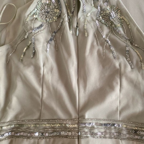 Lipsy Sage Green Embellished Ruffle Front Halter Maxi Dress new with tags