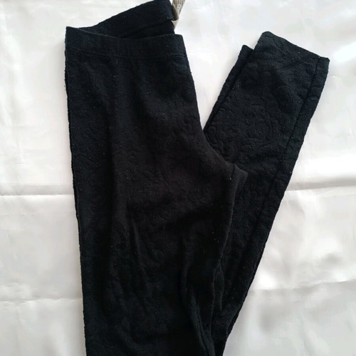 Benetton Black Leggings XS Used With Flowers
