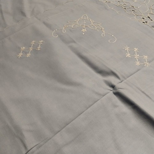 Handmade bed sheet with two pillowcases, blue, oxford seams, 2.30x2.50