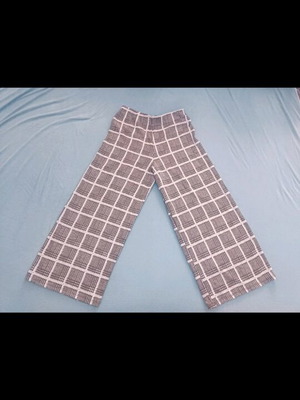 Zip Culotte Pink Woman checked like new, gray and white