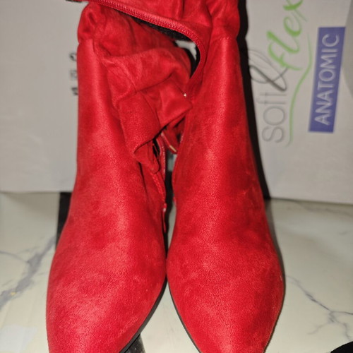 Red boots with heel size 39 new sweat fabric