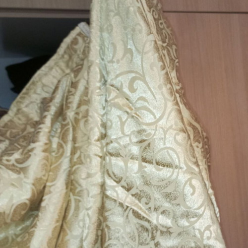 Curtain valance used, decorative, beige