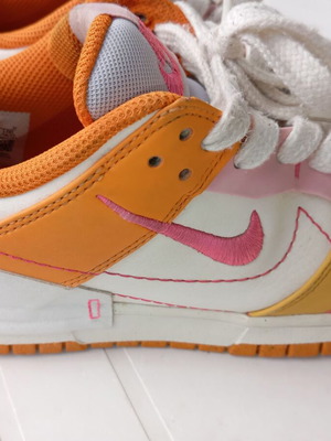 Nike Dunk sneakers size 41 used, white and orange