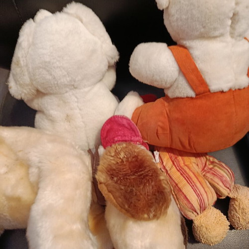 Lot of 4 small vintage plush animals used