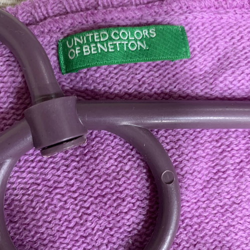 Benetton women's wool sweater used, 100% pure virgin wool, pink, size M