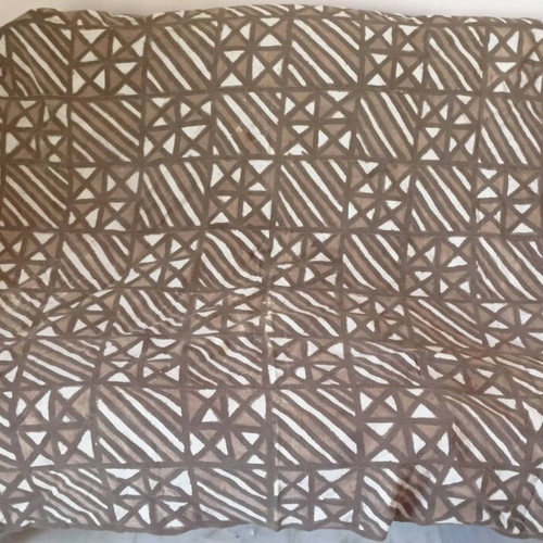 African woven hemp throw blanket like new, hand-painted with natural dyes