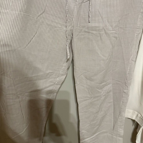 Pajama pants like new, white with stripes