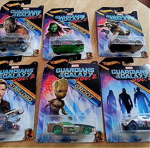 6 Hot Wheels Guardians of the galaxy Vol.,2