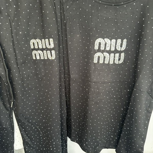 Miu Miu women's set black with rhinestone details new