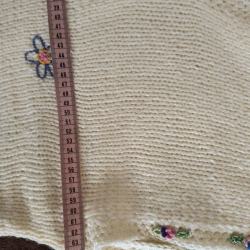 Women's handmade knitted vest with flowers new, size XL/XXL