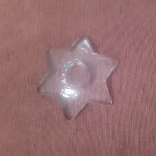 Glass star-shaped base like new, 15 cm