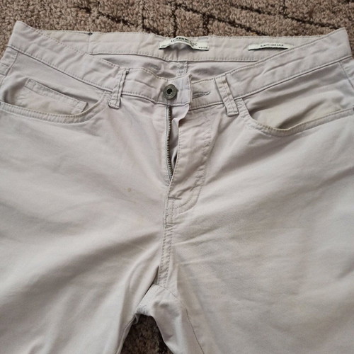 Men's fabric pants like new, white and beige