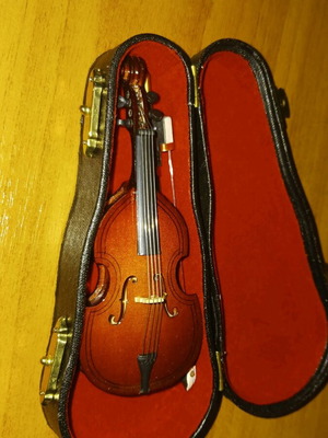 Miniature double bass new with black case