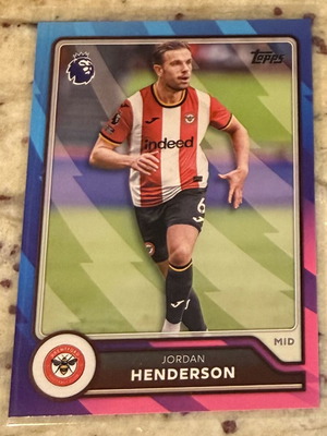 Jordan Henderson Topps Premier League 2026/27 Purple Voltage Parallel αυτοκόλλητο