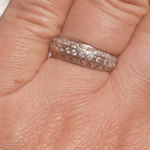 White gold 585 ring with zirconia, 17 mm, 3.5 grams