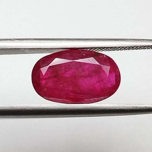 Natural unheated ruby 2.08 carat vivid red oval