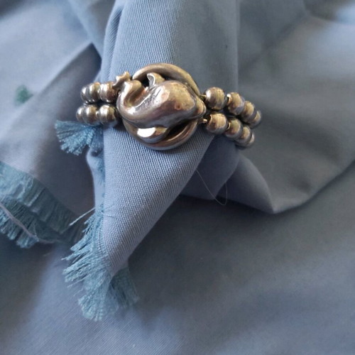 Folli Follie bracelet women's silver wide used with clasp repair needed